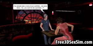Sexy 3D cartoon shemale sucks cock and gets fucked