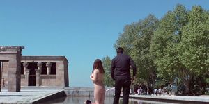 Asian made to get naked in public outdoor (Steve Holmes, Mitsuki Sweet)