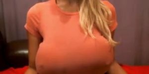 Big Tit Blonde Teases Sucks Toy On Cam