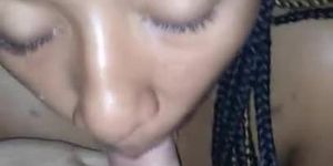 18 year old ebony teen loves sucking cock