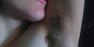Do you Wanna Fucking SMELL ME? Sweaty Tiny Titty HAIRY Slut Puts her Nose in Her BUSHY ARMPITS