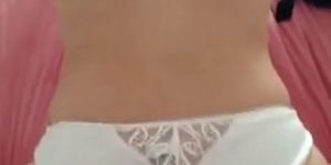 Neighbour fucks me while hubby away in crotchless silky panties