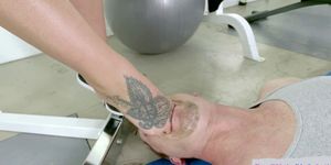 MILF getting fucked in the gym
