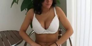 Danish chick with nipple piercing masturbates for you