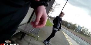 Flash Teen at Bus Stop