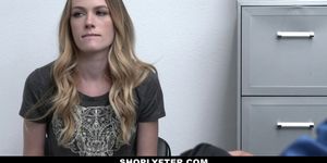 Shoplyfter - Skinny Blonde Sucks Off Security To Get Out Of Jail