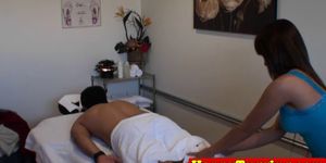 HAPPY TUGS - Busty Asian masseuse jerks and sucks client