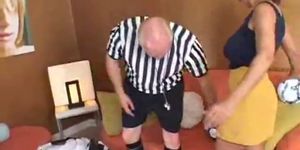 Soccer MILF fucks the referee