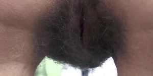 We Are Hairy - Gerda May finishes makeup and masturbates by table