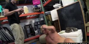 Horny pawnshop personnel and their hot athlete customer gets fucked straight in the ass