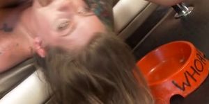 Brunette Dirtbag Getting Her Face Drilled With Dick Deeply