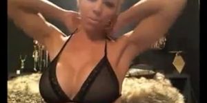 Beautiful busty blonde sucks and rides on cam - video 1