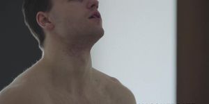 MASQUERBATE - Handsome muscled jock Sam Cuthan jerks off his thick cock