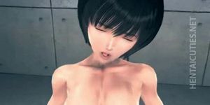 Sexy 3D hentai cutie gets jizzed