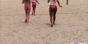 Sluts gets their pussy pounded hard by the beach