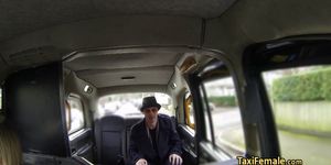 Perverted blonde fuck guy in taxi