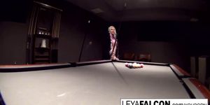 Billiard ball play with super sexy Leya Falcon!