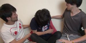 Asian teen twink threeway