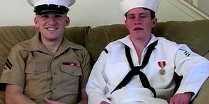 BEDDABLE BOYS - Handsome young navy boys in uniforms are anally fucking