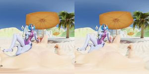 Overwatch: Widowmaker Relaxes by Giving you a Handjob at the Beach VR 3D
