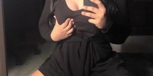 Kimmy in her black dress getting all worked up pt 1