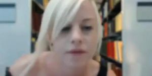 Blonde Teen Nude In Public Library on Webcam