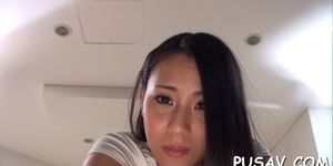 Japanese chick takes on a dildo - video 18