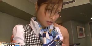 Japanese maid has to fuck two new clients