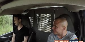 Hitchhiker pays for his ride by getting his tight asshole destroyed