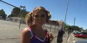 Cheerleader Paige gets a ride home