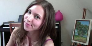 UPLOADYOURPORN - Brunette perfect babe gets naked in front of cam