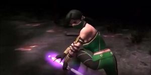 Assassin JADE BALLBUSTING staff buster, Hot femdom Heroine sexy like halle berry, Mortal Kombat X-11