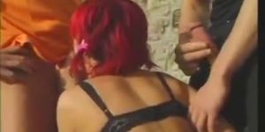 Sexy Luna - Redhead Italian Teen fucked by two guys