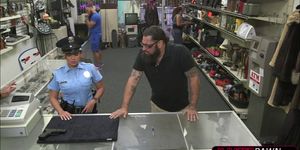 Big ass brunette police gets hammered
