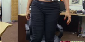 Nasty milf Sophie Leon fucks Shawns dick in the office