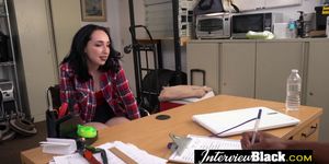 Horny teen is ready to be fucked hard by a BBC at a fake job interview
