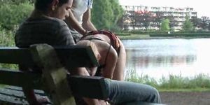 Public - public sex threesome in a park