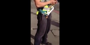 hot worker's bulge in public Xposed