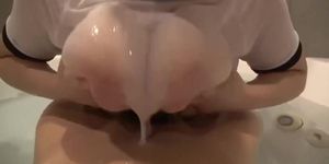 SWAG WET PAIZURI (TITS FUCK) AND CUM UNDER HER WHITE WET CLOTHES 002