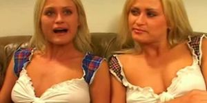 Amateur European Twins Share A Cock