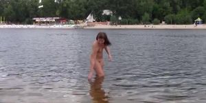Perfect boobs and ass on this beautiful teen nudist