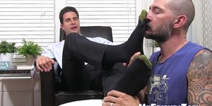 MY FRIENDS TOES - Hunky guy in a suit has his feet and toes licked sensually