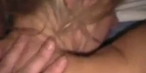 Girlfriend tied and made to take facial