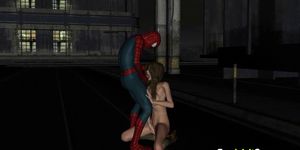 Spiderman saves and fucks 3d babe
