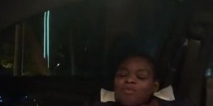 Ebony couple masturbate in public while people ride by and watch