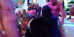 DRUNKSEXORGY - Excited pornstars fucking in a club