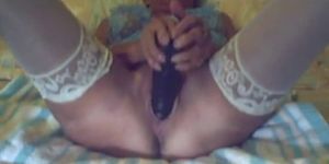 Granny with Black Dildo - video 1