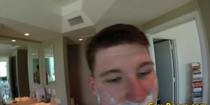 GAY ROOM - Masked hunk fucks freshly shaved friend