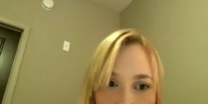 Cute blonde with a nice wooty screwed on camera