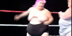 Two obese bitches fucked by a horny midget
